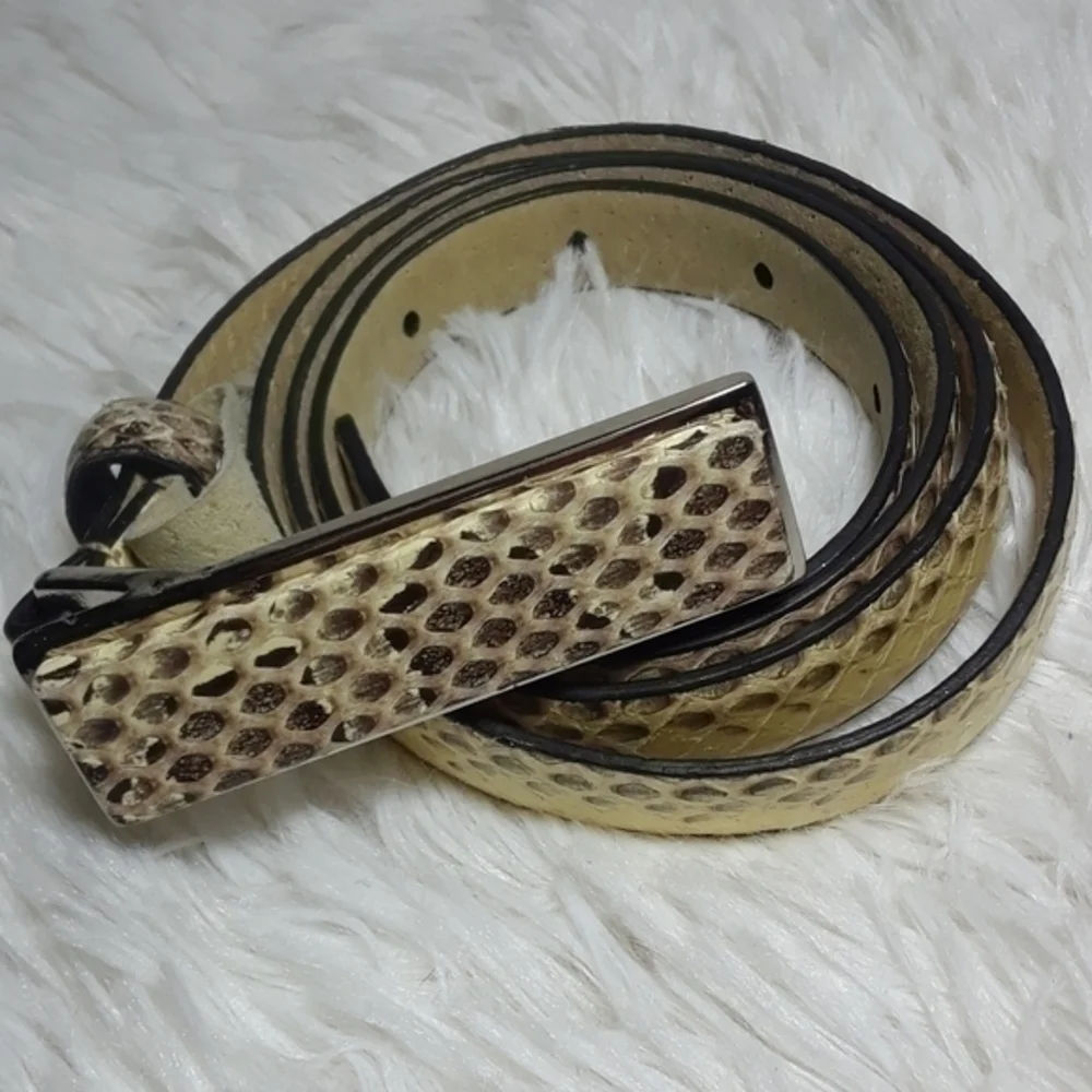 Calvin Klein Scales Leather Rectangular Belt